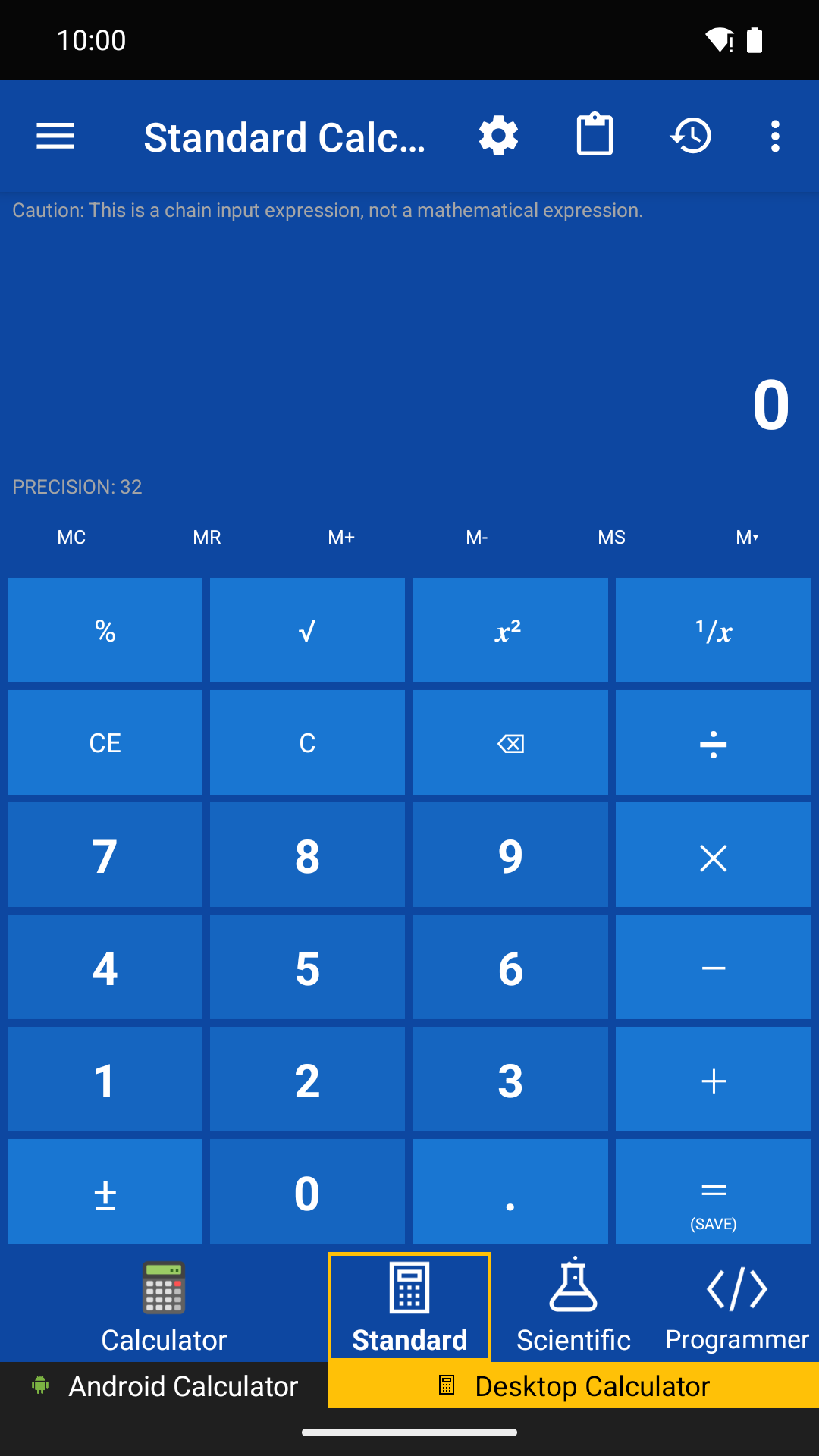 Calculator 10 standard calculator