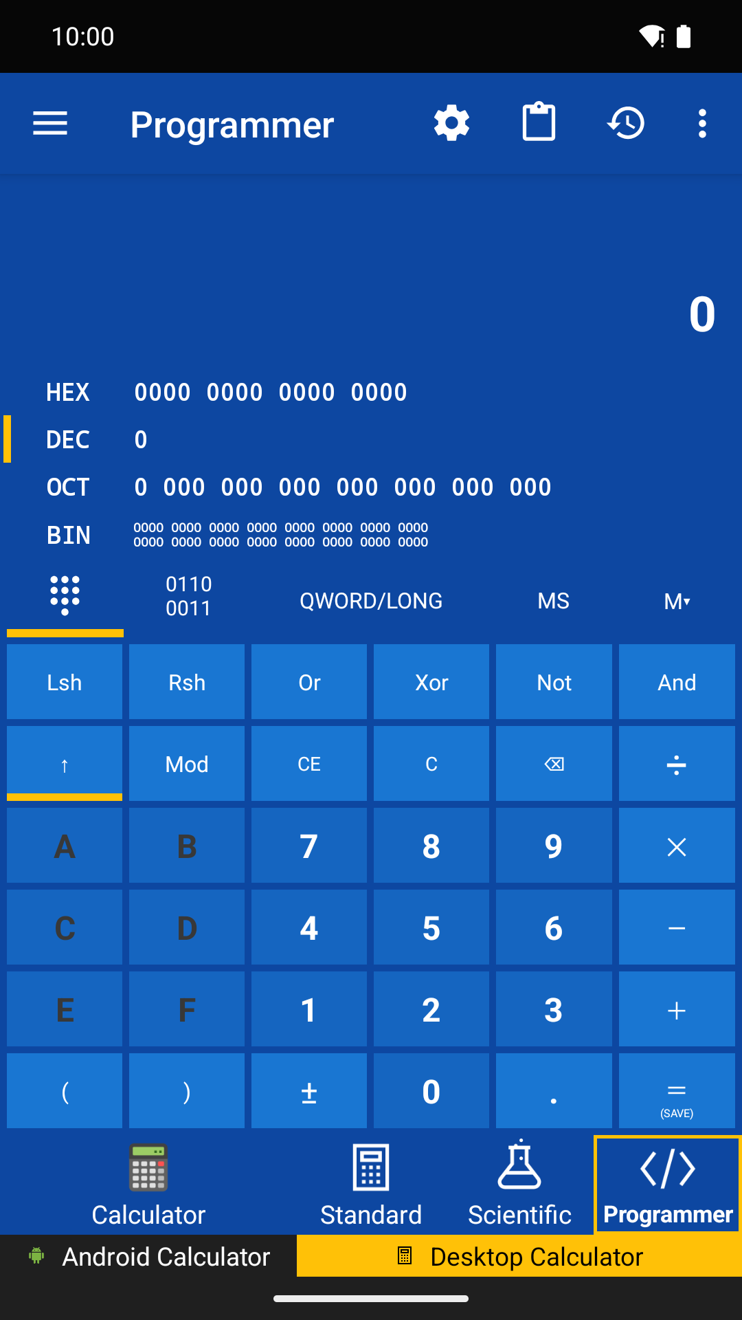 Calculator 10 programmer calculator