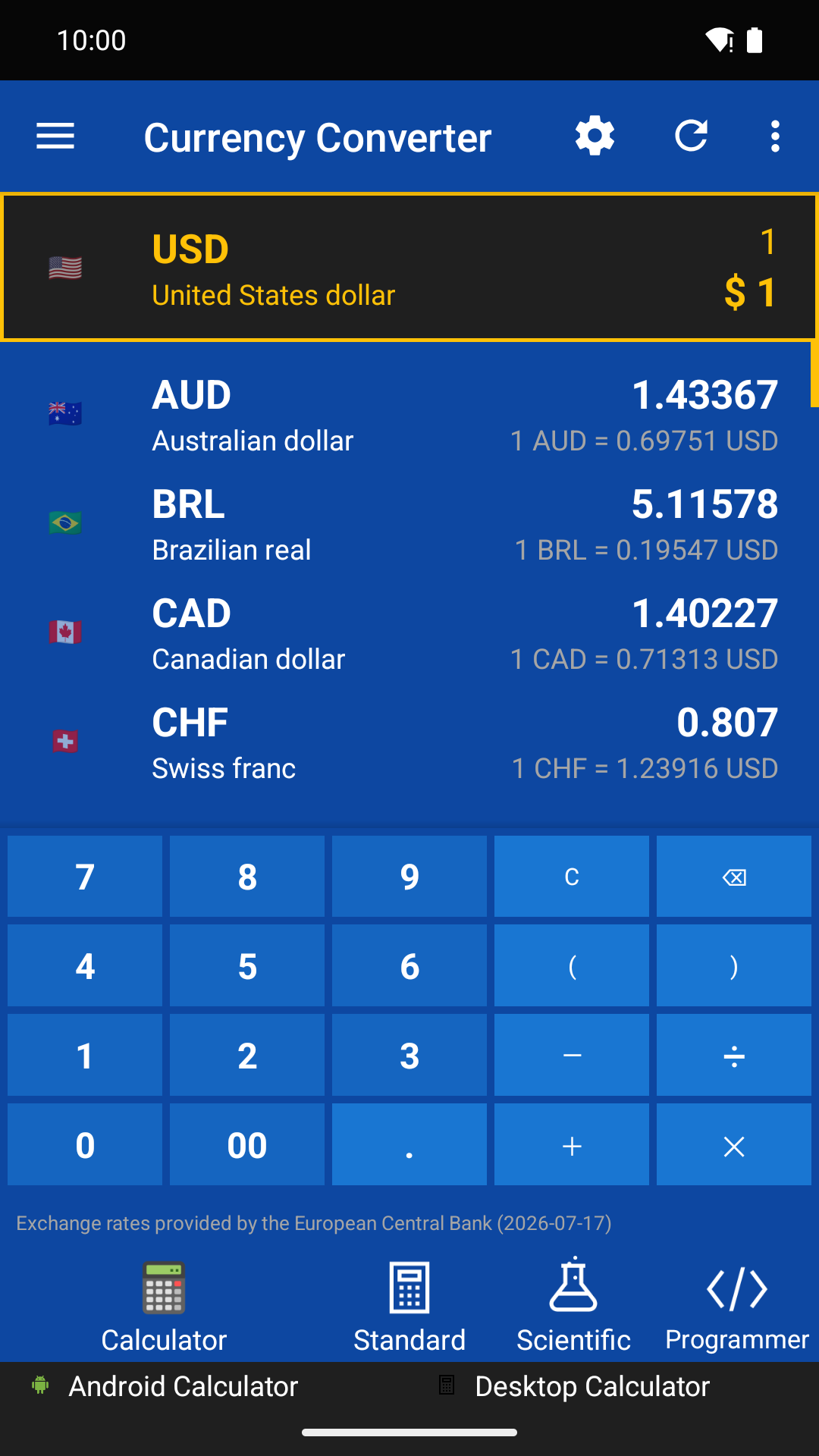 Calculator 10 currency converter